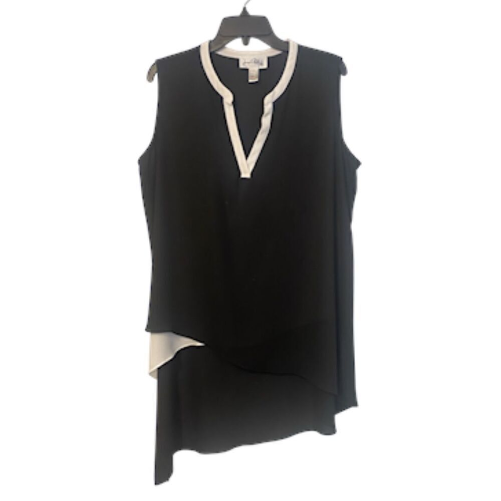 Joseph Ribkoff Sleeveless B-Neck Tunic Long Asymmetrical Sz. 14